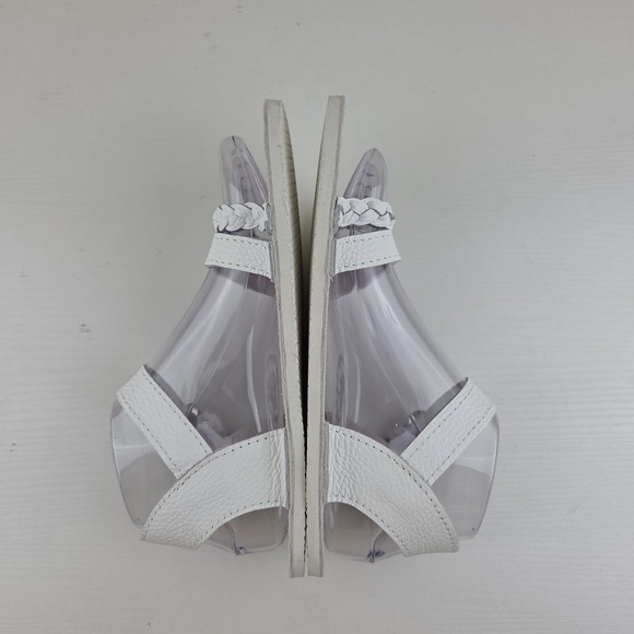 Butterfly Your World White Leather Braided Handmade Strap/Buckle Sandals Sz 7.5W - Picture 10 of 15